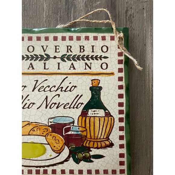 Ceramiche Cortopassi Italian Tile Plaque Vino Vecchio e Olio Novello 2016 - Picture 2 of 6